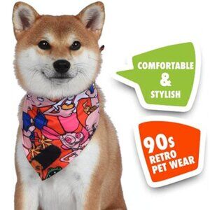 NEW Nickelodeon Dog Bandana Retro Millennial 90s Y2K Colorful Dog Lover Gift